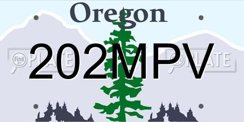 202MPV Oregon License Plate