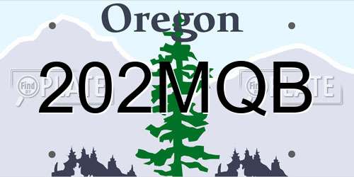 202MQB Oregon License Plate