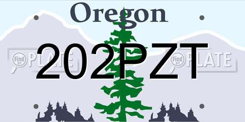 202PZT Oregon License Plate