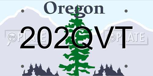 202QVT Oregon License Plate