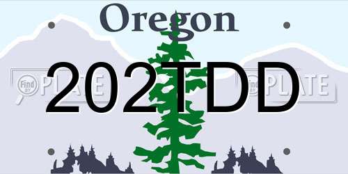 202TDD Oregon License Plate