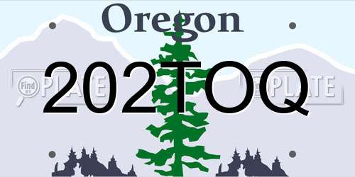 202TOQ Oregon License Plate