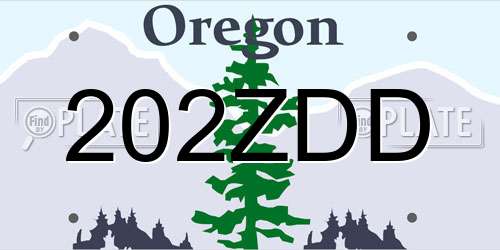 202ZDD Oregon License Plate