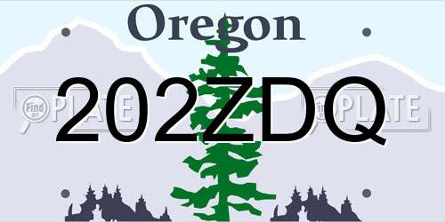 202ZDQ Oregon License Plate