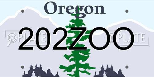 202ZOO Oregon License Plate