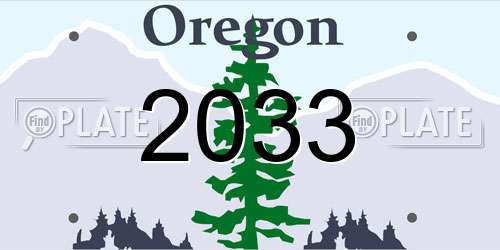 2033 Oregon License Plate