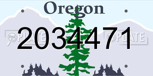 2034471 Oregon License Plate