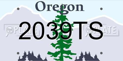 2039TS Oregon License Plate
