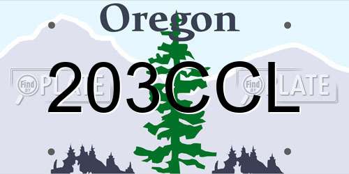203CCL Oregon License Plate