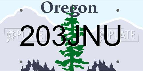 203JNU Oregon License Plate