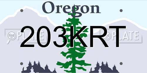 203KRT Oregon License Plate