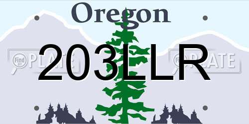 203LLR Oregon License Plate