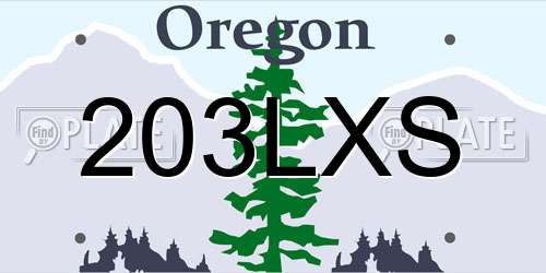 203LXS Oregon License Plate