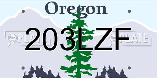 203LZF Oregon License Plate
