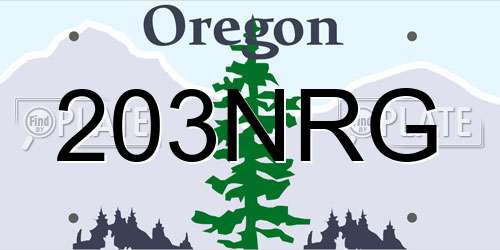 203NRG Oregon License Plate