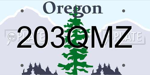 203QMZ Oregon License Plate