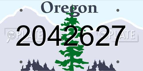 2042627 Oregon License Plate