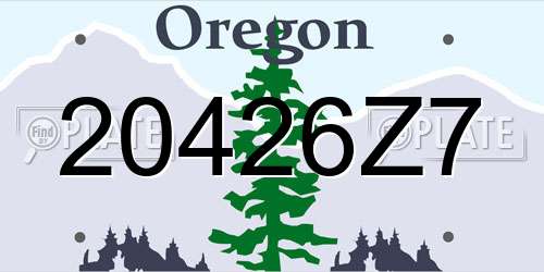 20426Z7 Oregon License Plate