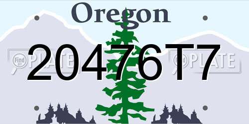 20476T7 Oregon License Plate