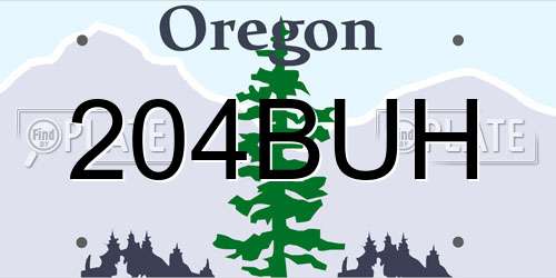 204BUH Oregon License Plate