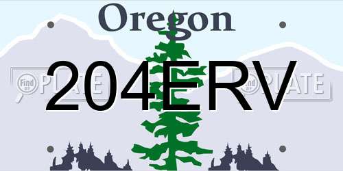 204ERV Oregon License Plate