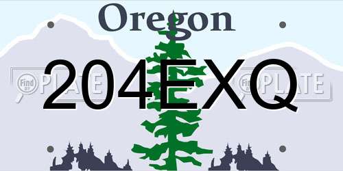204EXQ Oregon License Plate