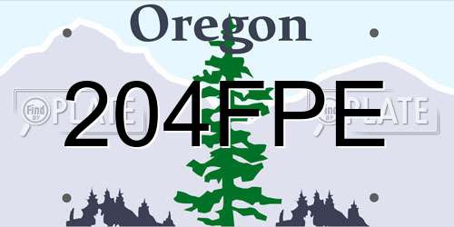 204FPE Oregon License Plate