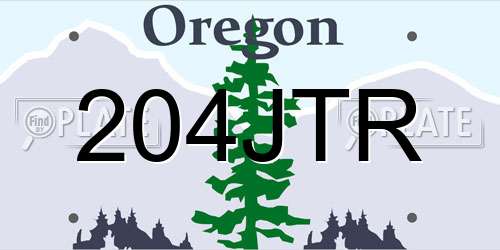 204JTR Oregon License Plate