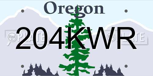 204KWR Oregon License Plate