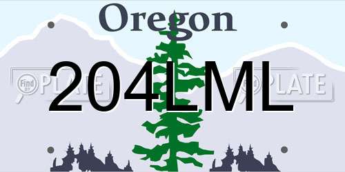 204LML Oregon License Plate