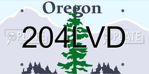 204LVD Oregon License Plate