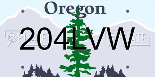 204LVW Oregon License Plate