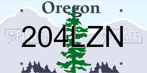 204LZN Oregon License Plate