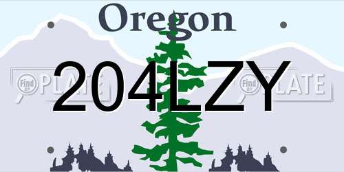 204LZY Oregon License Plate