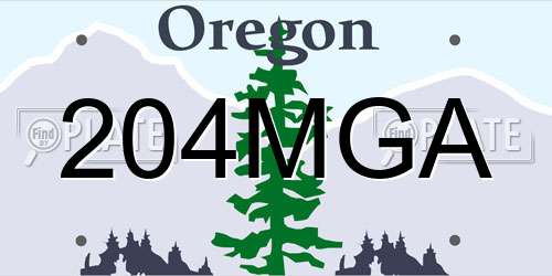 204MGA Oregon License Plate