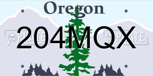 204MQX Oregon License Plate