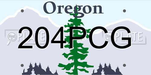 204PCG Oregon License Plate