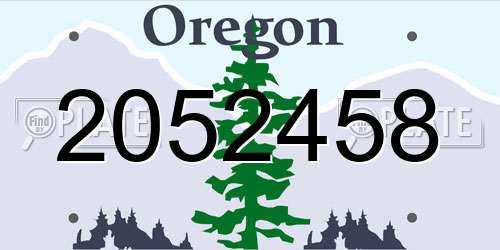 2052458 Oregon License Plate
