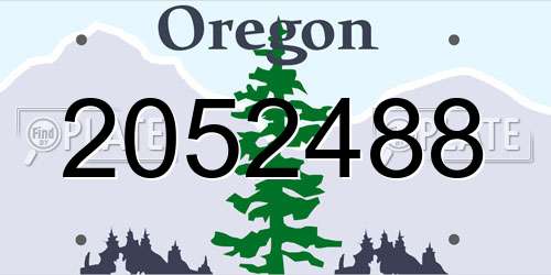 2052488 Oregon License Plate