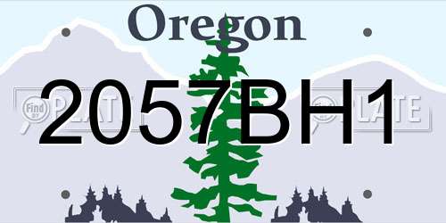 2057BH1 Oregon License Plate