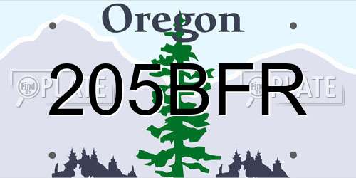 205BFR Oregon License Plate