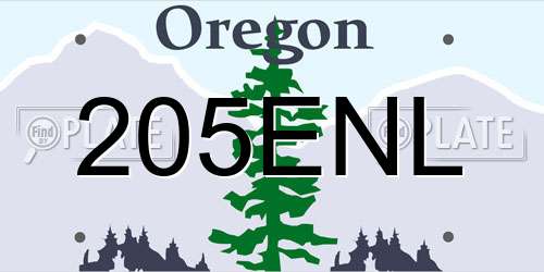205ENL Oregon License Plate