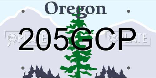 205GCP Oregon License Plate
