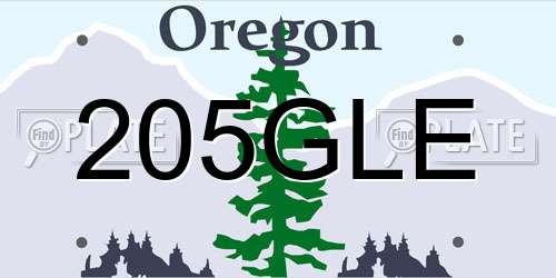 205GLE Oregon License Plate