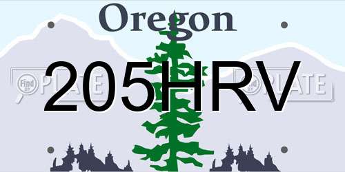 205HRV Oregon License Plate