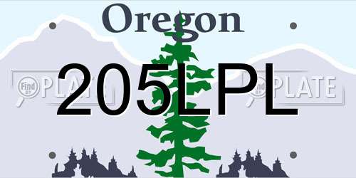 205LPL Oregon License Plate