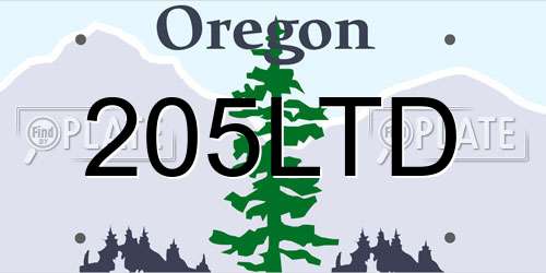 205LTD Oregon License Plate