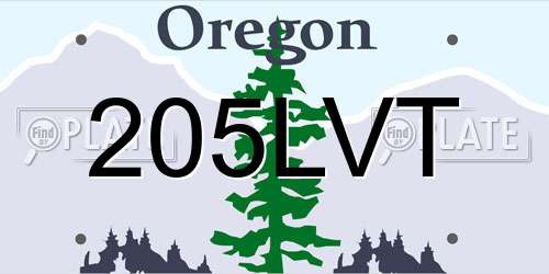 205LVT Oregon License Plate