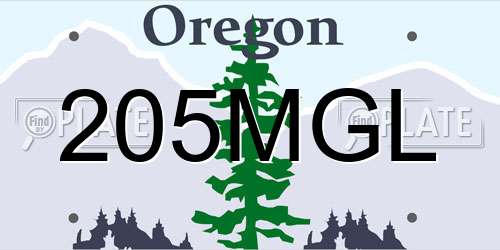 205MGL Oregon License Plate