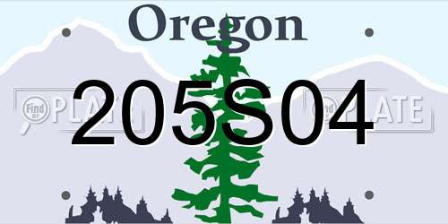 205S04 Oregon License Plate
